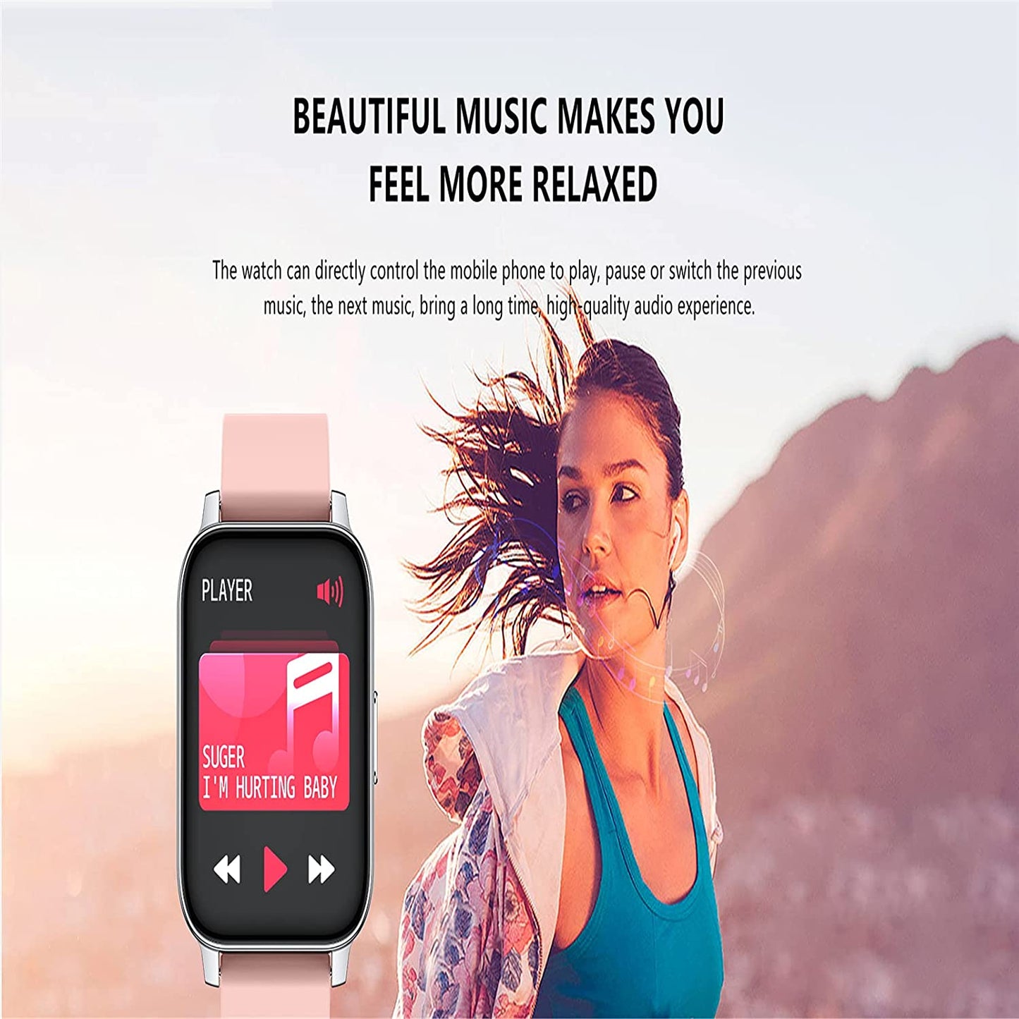 Smartwatch idealStore XBest, Ecran HD Curbat 3D, Notificari, Functii de Sanatate, Monitorizare Tensiune, Oxigen, Ritm Cardiac, Roz