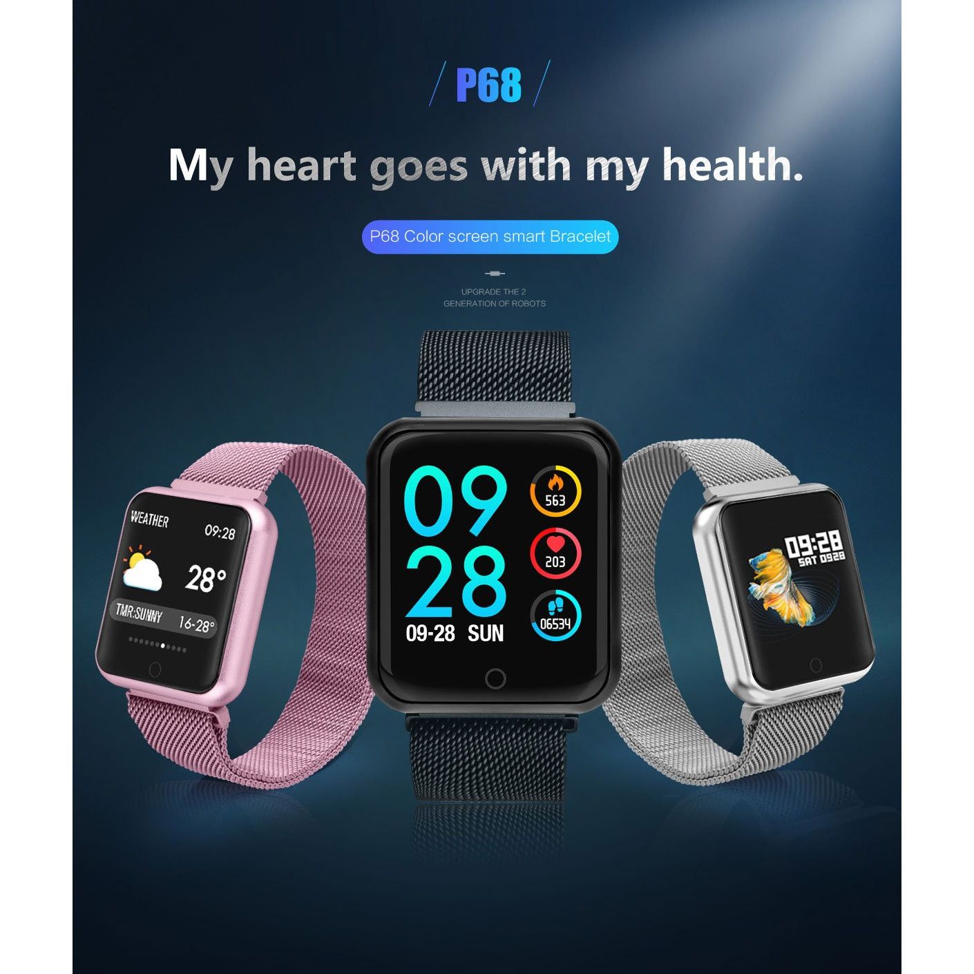 Smartwatch IDL Prestige 68 cu bratara metalica, Display de 1.3 inch IPS color Tactil, Monitorizare Ritm Cardiac, Presiune Vasculara, Incarcare Magnetica, Bluetooth 4.0, Android 4.4 / IoS 9.0, Culoare Negru