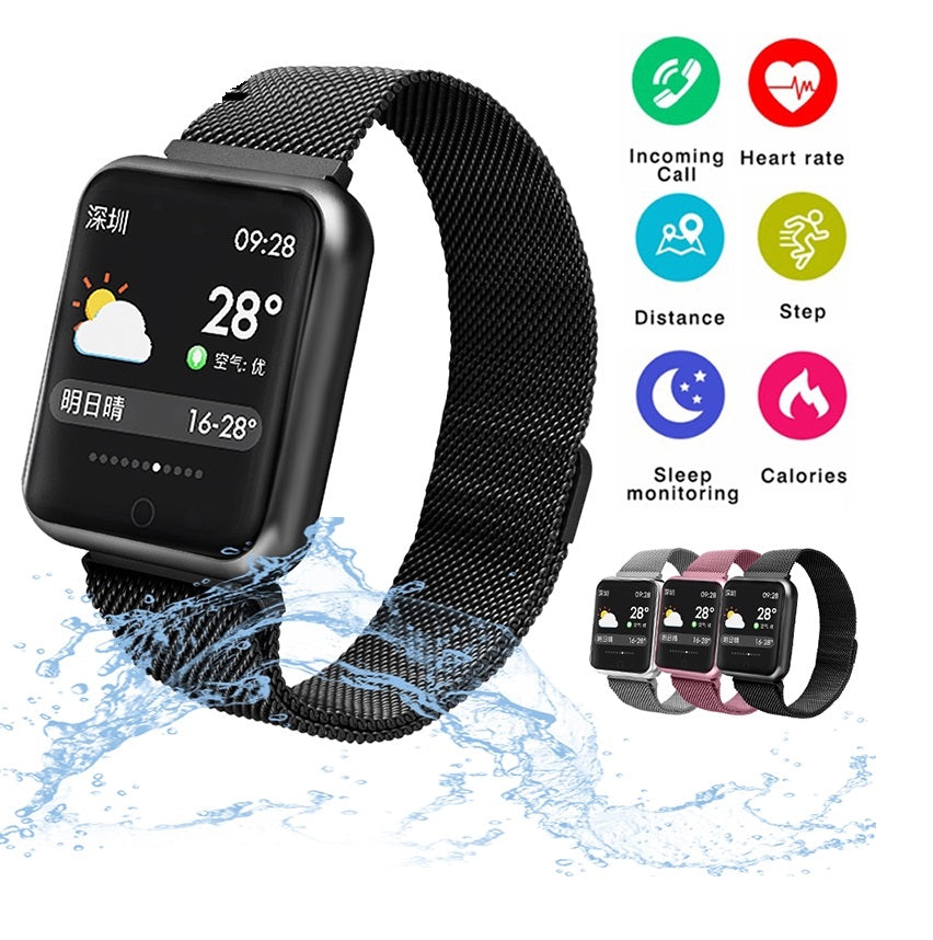 Smartwatch IDL Prestige 68 cu bratara metalica, Display de 1.3 inch IPS color Tactil, Monitorizare Ritm Cardiac, Presiune Vasculara, Incarcare Magnetica, Bluetooth 4.0, Android 4.4 / IoS 9.0, Culoare Negru