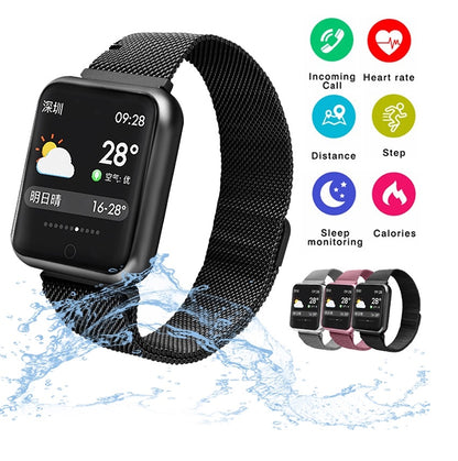 Smartwatch IDL Prestige 68 cu bratara metalica, Display de 1.3 inch IPS color Tactil, Monitorizare Ritm Cardiac, Presiune Vasculara, Incarcare Magnetica, Bluetooth 4.0, Android 4.4 / IoS 9.0, Culoare Negru