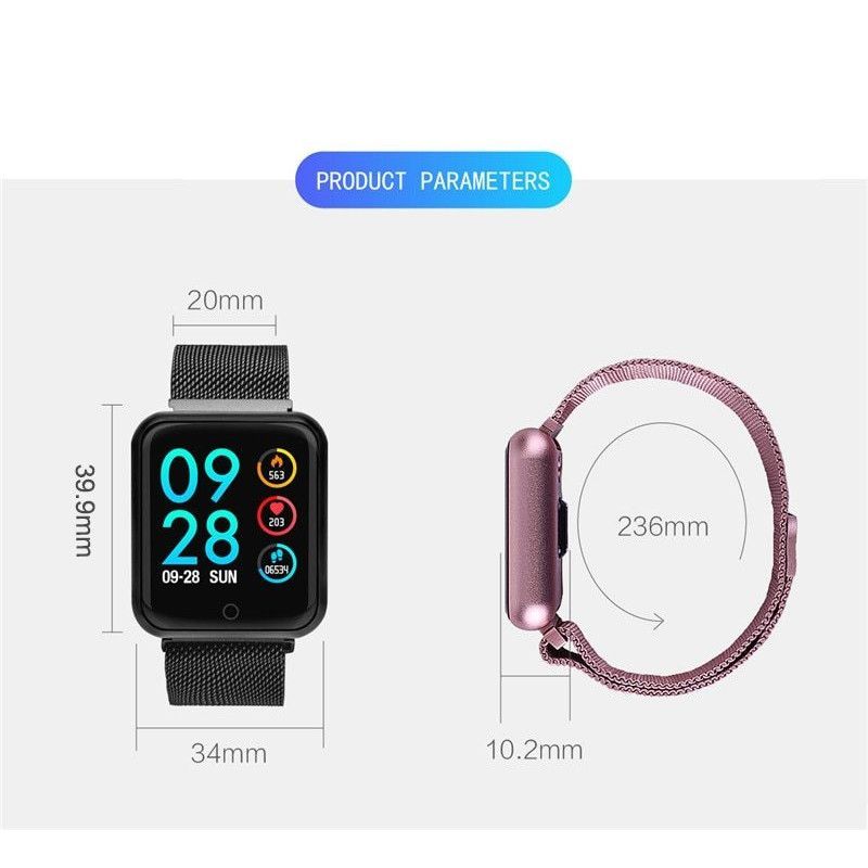 Smartwatch IDL Prestige 68 cu bratara metalica, Display de 1.3 inch IPS color Tactil, Monitorizare Ritm Cardiac, Presiune Vasculara, Incarcare Magnetica, Bluetooth 4.0, Android 4.4 / IoS 9.0, Culoare Negru