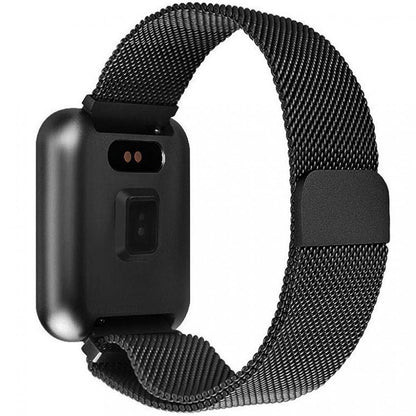 Smartwatch IDL Prestige 68 cu bratara metalica, Display de 1.3 inch IPS color Tactil, Monitorizare Ritm Cardiac, Presiune Vasculara, Incarcare Magnetica, Bluetooth 4.0, Android 4.4 / IoS 9.0, Culoare Negru