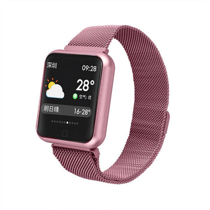 Smartwatch IDL Prestige 68 cu bratara metalica, Display de 1.3 inch IPS color Tactil, Monitorizare Ritm Cardiac, Presiune Vasculara, Incarcare Magnetica, Bluetooth 4.0, Android 4.4 / IoS 9.0, Culoare Pink