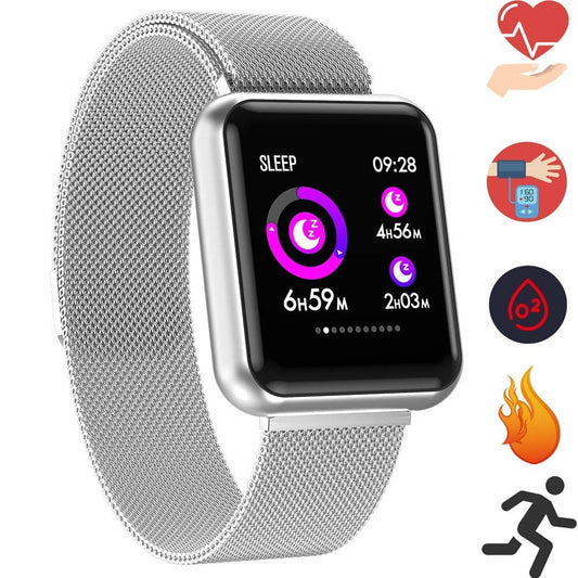 Smartwatch IDL Prestige 68 cu bratara metalica, Display de 1.3 inch IPS color Tactil, Monitorizare Ritm Cardiac, Presiune Vasculara, Incarcare Magnetica, Bluetooth 4.0, Android 4.4 / IoS 9.0, Culoare Silver