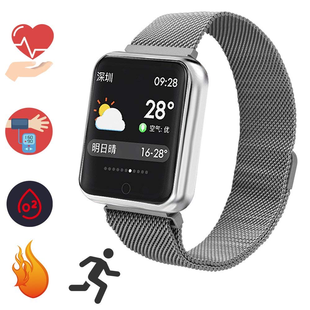 Smartwatch IDL Prestige 68 cu bratara metalica, Display de 1.3 inch IPS color Tactil, Monitorizare Ritm Cardiac, Presiune Vasculara, Incarcare Magnetica, Bluetooth 4.0, Android 4.4 / IoS 9.0, Culoare Silver