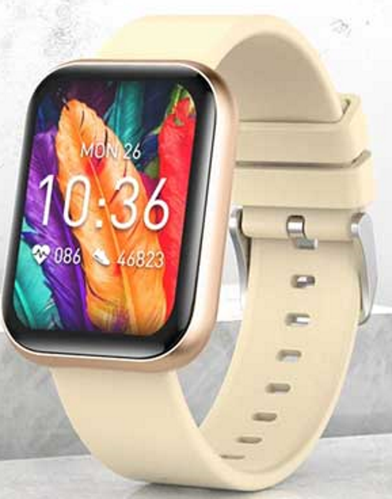Ceas Smartwatch idealStore ProSmart Monitorizare Temperatura Corporala, Ritm Cardiac, Oxigen, Moduri Sport, Rezistent la Apa IP68, Ecran Complet Tactil, Gold