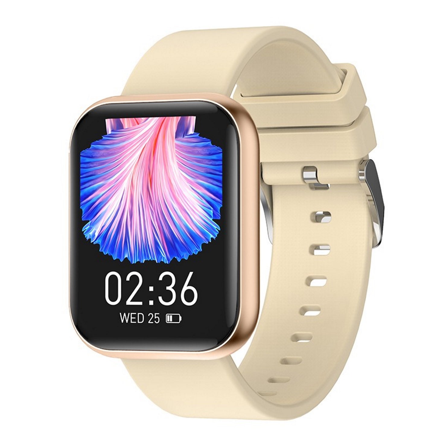 Ceas Smartwatch idealStore ProSmart Monitorizare Temperatura Corporala, Ritm Cardiac, Oxigen, Moduri Sport, Rezistent la Apa IP68, Ecran Complet Tactil, Gold