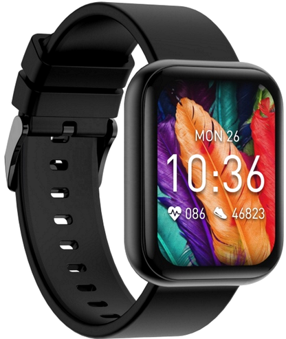 Ceas Smartwatch idealStore ProSmart Monitorizare Temperatura Corporala, Ritm Cardiac, Oxigen, Moduri Sport, Rezistent la Apa IP68, Ecran Complet Tactil, Negru