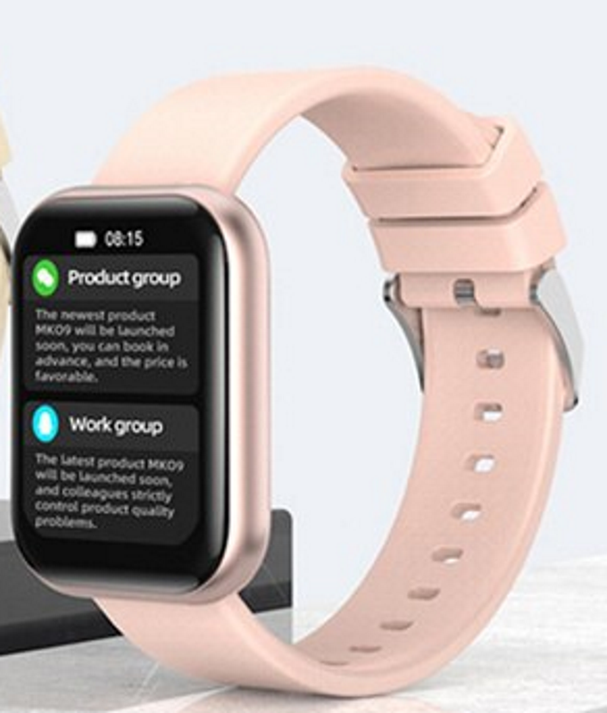 Ceas Smartwatch idealStore ProSmart Monitorizare Temperatura Corporala, Ritm Cardiac, Oxigen, Moduri Sport, Rezistent la Apa IP68, Ecran Complet Tactil, Roz