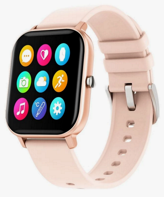 Ceas Smartwatch P8T Optimus idealStore, Impermeabil, Full Touch Screen, Notificari, Control Camera, Anti-Lost, Monitorizare Ritm Cardiac, Arderea Caloriilor, Pedometru, Culoare Gold