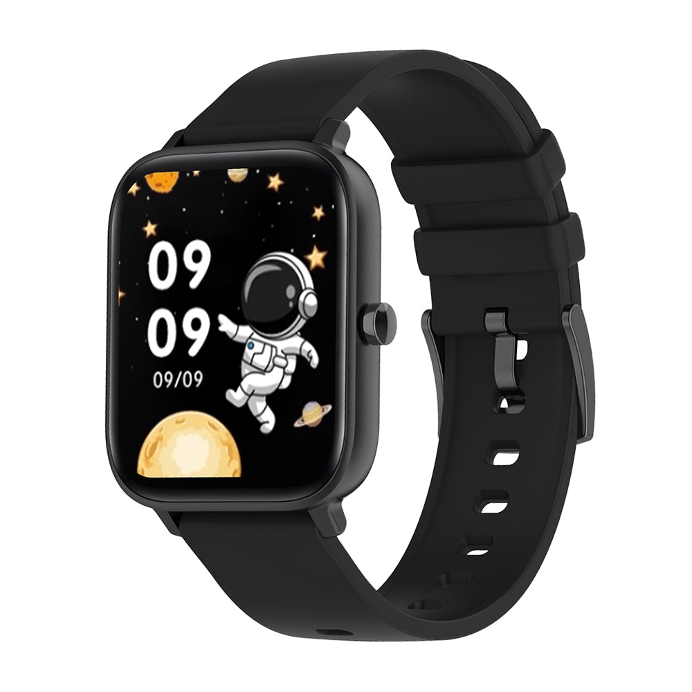 Ceas Smartwatch P8T Optimus idealStore, Curea Silicon, Negru, Impermeabil, 1.4 inch Full Touch Screen, Notificari App, Sedentary Reminder, Control Camera, Music Cotrol, Anti-Lost, Monitorizare Ritm Cardiac, Arderea Caloriilor, Pedometru, Cronometru