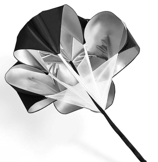 Parasuta Premium POWER SPORT idealSTORE, pentru alergare, viteza, rezistenta si antrenamente sportive, Material rezistent, Circumferinta 114 cm, Lungimea centurii 112 cm, Dimensiuni 105 x 105 cm, Include geanta pentru depozitare