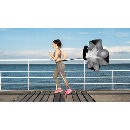 Parasuta Premium POWER SPORT idealSTORE, pentru alergare, viteza, rezistenta si antrenamente sportive, Material rezistent, Circumferinta 114 cm, Lungimea centurii 112 cm, Dimensiuni 105 x 105 cm, Include geanta pentru depozitare
