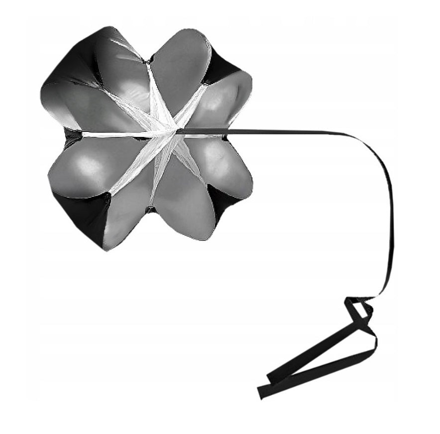 Parasuta Premium POWER SPORT idealSTORE, pentru alergare, viteza, rezistenta si antrenamente sportive, Material rezistent, Circumferinta 114 cm, Lungimea centurii 112 cm, Dimensiuni 105 x 105 cm, Include geanta pentru depozitare