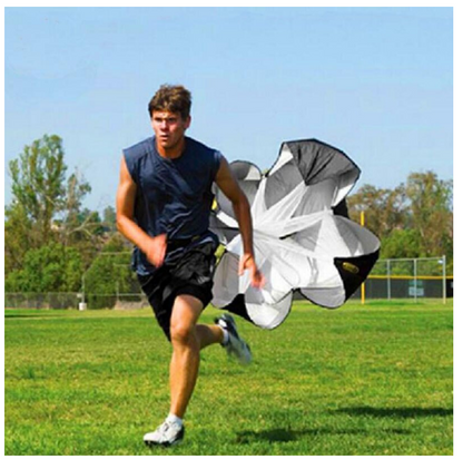 Parasuta Premium POWER SPORT idealSTORE, pentru alergare, viteza, rezistenta si antrenamente sportive, Material rezistent, Circumferinta 114 cm, Lungimea centurii 112 cm, Dimensiuni 105 x 105 cm, Include geanta pentru depozitare