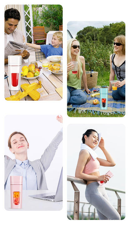 Mini Blender Portabil Multifunctional PASSION FRUIT IdealStore, Incarcare Magnetica, Capacitate 350 ml, 1200 mAH x2, Material Tritan, Straturi Duble, Cutit plat cu 4 Lame 3D, Autonomie Mare