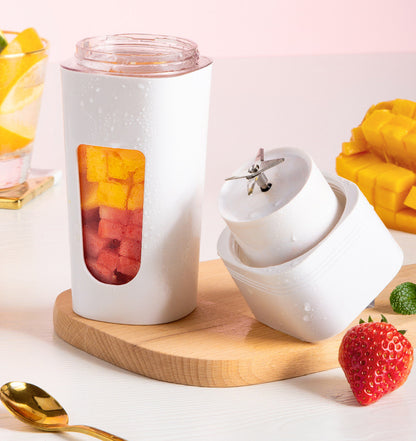 Mini Blender Portabil Multifunctional PASSION FRUIT IdealStore, Incarcare Magnetica, Capacitate 350 ml, 1200 mAH x2, Material Tritan, Straturi Duble, Cutit plat cu 4 Lame 3D, Autonomie Mare