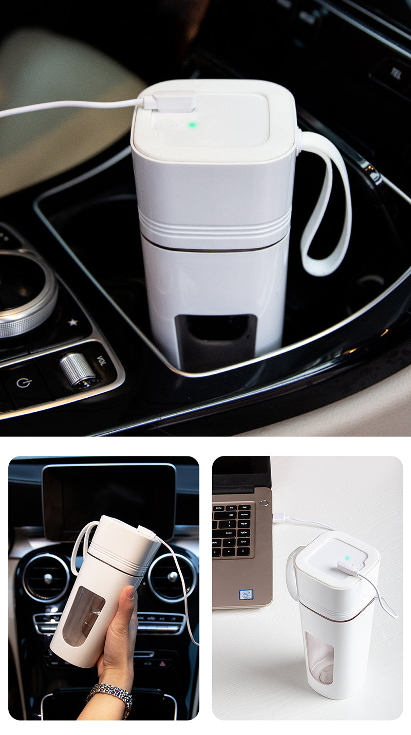 Mini Blender Portabil Multifunctional PASSION FRUIT IdealStore, Incarcare Magnetica, Capacitate 350 ml, 1200 mAH x2, Material Tritan, Straturi Duble, Cutit plat cu 4 Lame 3D, Autonomie Mare