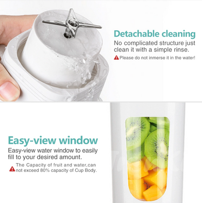 Mini Blender Portabil Multifunctional PASSION FRUIT IdealStore, Incarcare Magnetica, Capacitate 350 ml, 1200 mAH x2, Material Tritan, Straturi Duble, Cutit plat cu 4 Lame 3D, Autonomie Mare