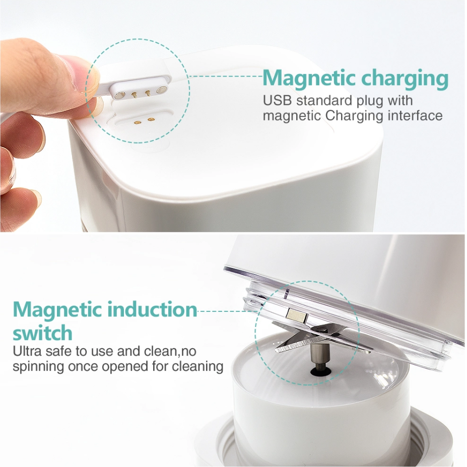 Mini Blender Portabil Multifunctional PASSION FRUIT IdealStore, Incarcare Magnetica, Capacitate 350 ml, 1200 mAH x2, Material Tritan, Straturi Duble, Cutit plat cu 4 Lame 3D, Autonomie Mare