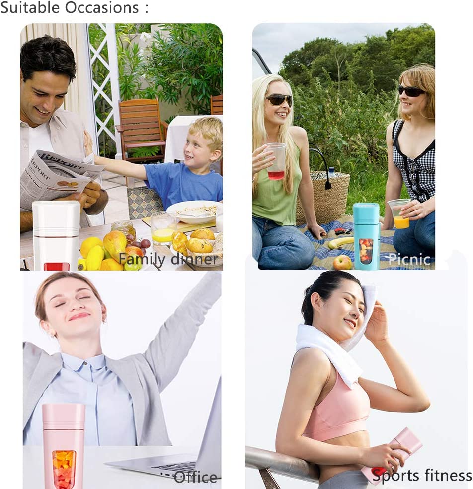 Mini Blender Portabil Multifunctional PASSION FRUIT IdealStore, Incarcare Magnetica, Capacitate 350 ml, 1200 mAH x2, Material Tritan, Straturi Duble, Cutit plat cu 4 Lame 3D, Autonomie Mare