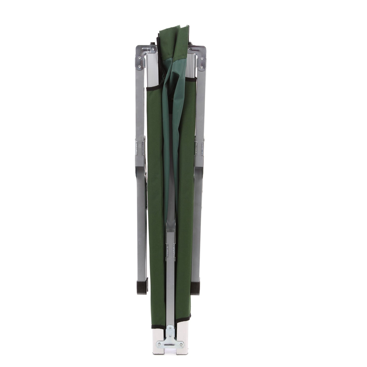 Pat camping pliant ATS, structura de aluminiu, verde, dimensiuni 190 x 65 x 42 cm