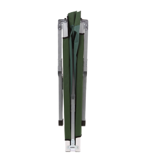 Pat camping pliant ATS, structura de aluminiu, verde, dimensiuni 190 x 65 x 42 cm