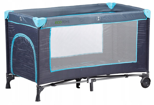 Patut Turistic, EcoToys, Pliant, cu Plasa de Tantari, Albastru