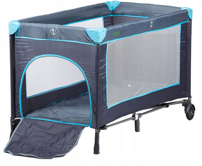 Patut Turistic, EcoToys, Pliant, cu Plasa de Tantari, Albastru