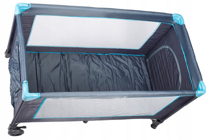 Patut Turistic, EcoToys, Pliant, cu Plasa de Tantari, Albastru