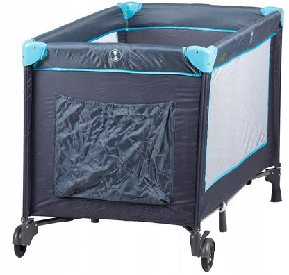 Patut Turistic, EcoToys, Pliant, cu Plasa de Tantari, Albastru