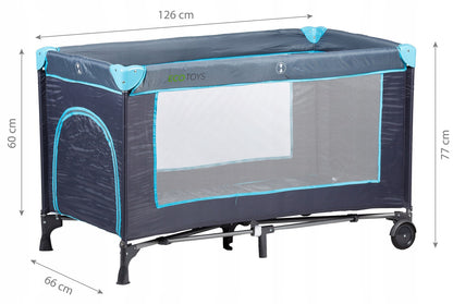 Patut Turistic, EcoToys, Pliant, cu Plasa de Tantari, Albastru