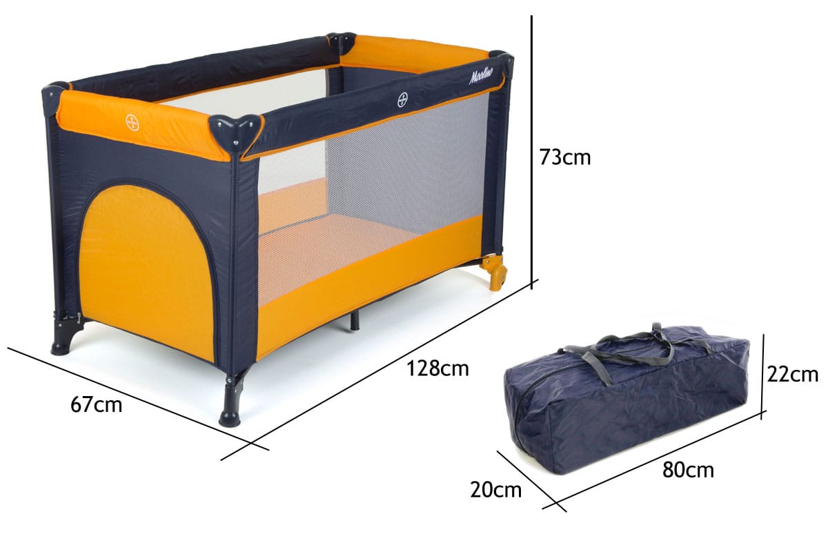 Patut Turistic pliabil Ideal Travel, ideal pentru calatori dar si patut traditional, design solid si elastic, constructie solida in 7 puncte, material premium, saltea moale si pliabila, geanta transport inclusa culoare portocaliu