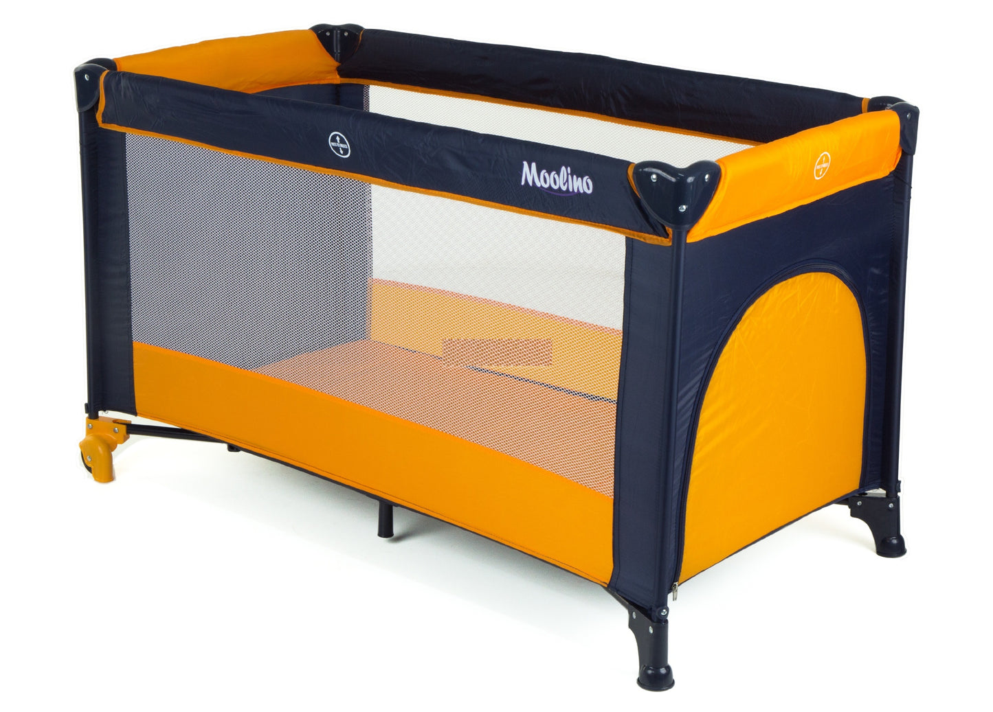 Patut Turistic pliabil Ideal Travel, ideal pentru calatori dar si patut traditional, design solid si elastic, constructie solida in 7 puncte, material premium, saltea moale si pliabila, geanta transport inclusa culoare portocaliu