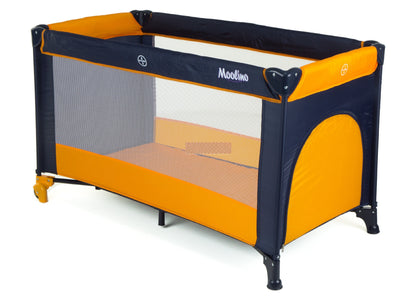 Patut Turistic pliabil Ideal Travel, ideal pentru calatori dar si patut traditional, design solid si elastic, constructie solida in 7 puncte, material premium, saltea moale si pliabila, geanta transport inclusa culoare portocaliu