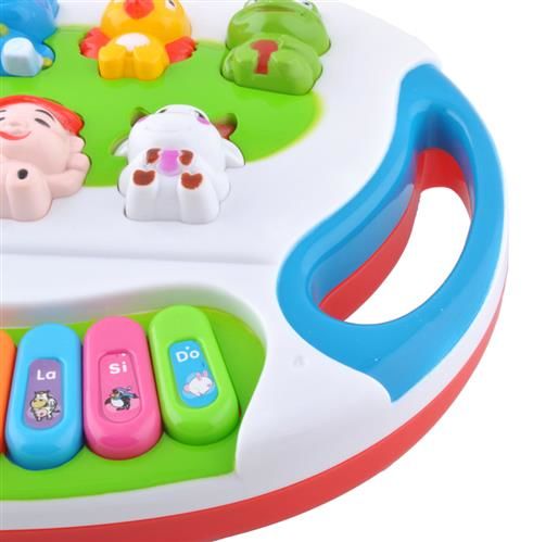 Centru de activitati Micul Pianist Iepuras cu Melodii si Luminite, Difuzor incorporat, Dimensiuni 24.5 cm lungime, 18 cm latime, Culoare Alb