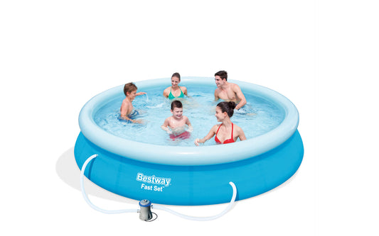 Piscina de familie cu inel gonflabil 366 x 76 cm ,5377L cu pompa filtranta inclusa, instalare rapida