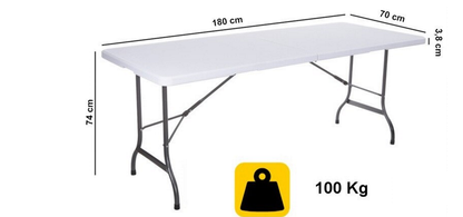 Masa Multifunctionala idealStore multiTABLE, Pliabila, Cadru din Otel, Rezistenta UV, Greutate maxima 100 Kg, Utilizare Multipla, culoare Alb