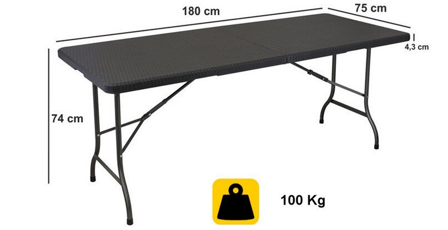 Masa Multifunctionala idealStore multiTABLE, Pliabila, Cadru din Otel, Rezistenta UV, Greutate maxima 100 Kg, Utilizare Multipla, culoare Maro