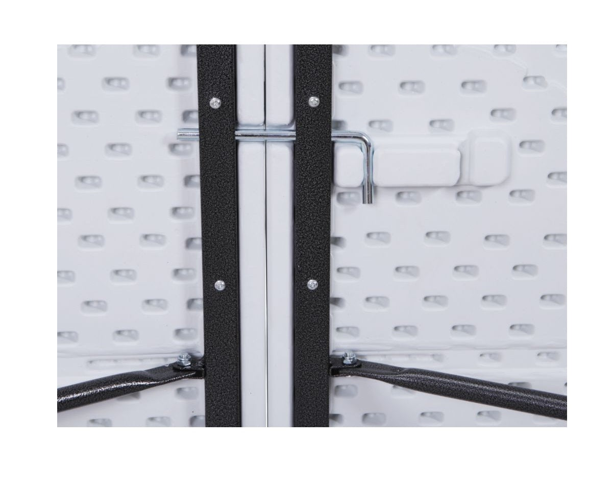 Masa Pliabila Tip VALIZA IDL, WHITE DELUXE-Colectie 2019, Dimensiuni: 180 x 74 x 70 cm, Constructie din OTEL, acoperita cu pulbere, cu Bloc Stabilizator, Ideala pentru interior/exterior, Posibilitatea de pliere rapida a mesei intr-o valiza cu maner