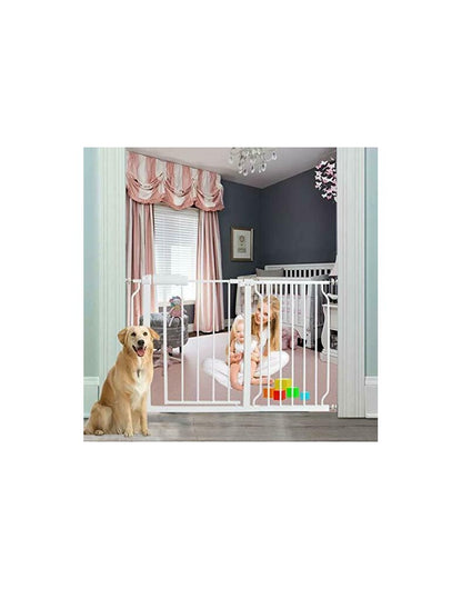 Poarta de Siguranta idealStore Safety Gate pentru Scari, dimensiuni ajustabile 75 - 103 cm, Fabricata din Otel, culoare Alb