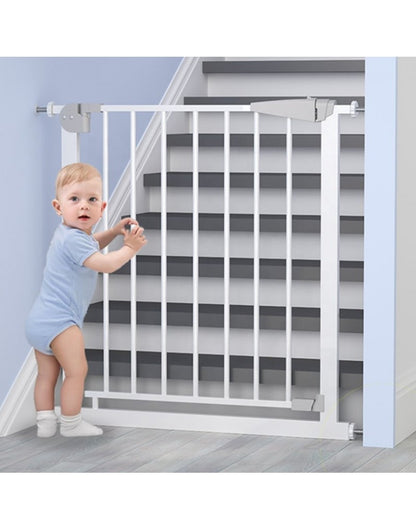 Poarta de Siguranta idealStore Safety Gate pentru Scari, dimensiuni ajustabile 75 - 103 cm, Fabricata din Otel, culoare Alb