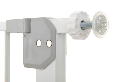 Poarta de Siguranta idealStore Safety Gate pentru Scari, dimensiuni ajustabile 75 - 103 cm, Fabricata din Otel, culoare Alb