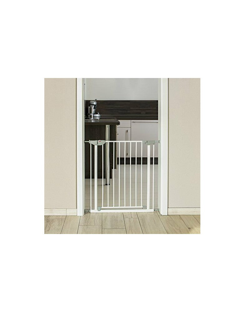 Poarta de Siguranta idealStore Safety Gate pentru Scari, dimensiuni ajustabile 75 - 117 cm, Fabricata din Otel, culoare Alb