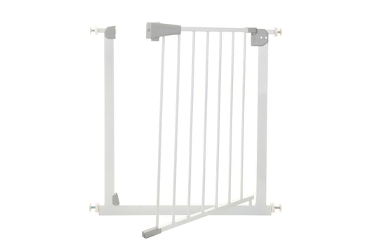 Poarta de Siguranta idealStore Safety Gate pentru Scari, dimensiuni ajustabile 75 - 85 cm, Fabricata din Otel, culoare Alb