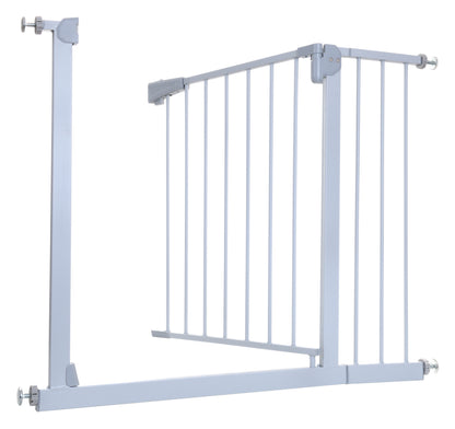 Poarta de Siguranta idealStore Safety Gate pentru Scari, dimensiuni ajustabile 75 - 103 cm, Fabricata din Otel, culoare Gri Perlat