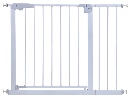 Poarta de Siguranta idealStore Safety Gate pentru Scari, dimensiuni ajustabile 75 - 103 cm, Fabricata din Otel, culoare Gri Perlat