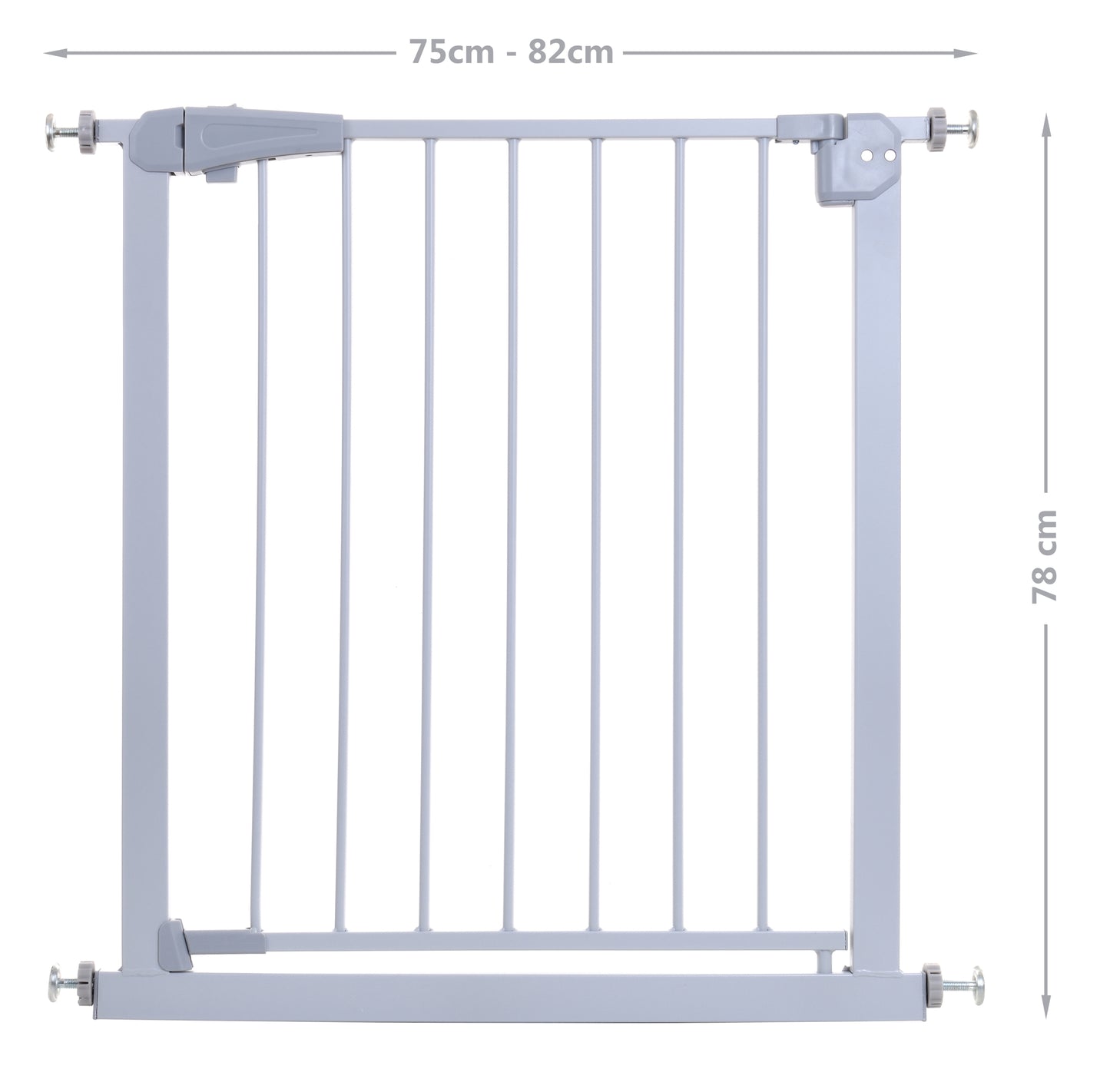 Poarta de Siguranta idealStore Safety Gate pentru Scari, dimensiuni ajustabile 75 - 85 cm, Fabricata din Otel, culoare Gri Perlat