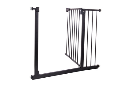 Poarta de Siguranta idealStore Safety Gate pentru Scari, dimensiuni ajustabile 75 - 103 cm, Fabricata din Otel, culoare Neagra