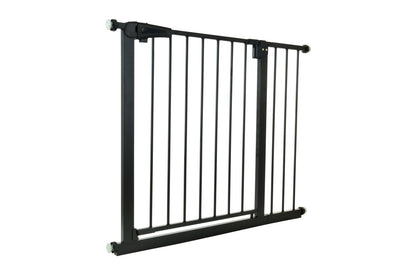 Poarta de Siguranta idealStore Safety Gate pentru Scari, dimensiuni ajustabile 75 - 103 cm, Fabricata din Otel, culoare Neagra